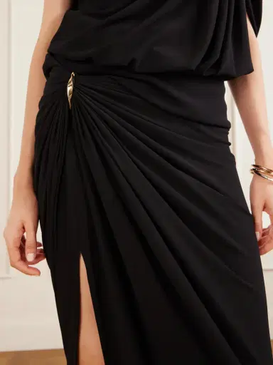 Sportmax Embellished Draped Jersey Midi Skirt | Thumbnail 5 Sportmax Embellished Draped Jersey Midi Skirt | Thumbnail 5