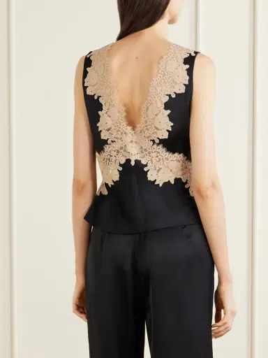 Rixo Emmie Lace-trimmed Satin Top | Thumbnail 3 Rixo Emmie Lace-trimmed Satin Top | Thumbnail 3