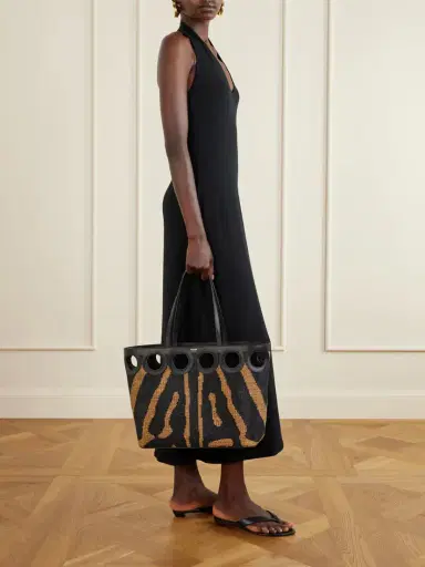 Ferragamo Leather-trimmed Raffia Tote | Thumbnail 3 Ferragamo Leather-trimmed Raffia Tote | Thumbnail 3