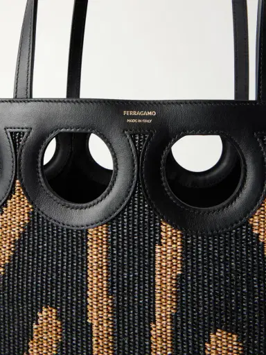 Ferragamo Leather-trimmed Raffia Tote | Thumbnail 5 Ferragamo Leather-trimmed Raffia Tote | Thumbnail 5
