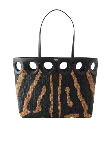 Ferragamo Leather-trimmed Raffia Tote | Thumbnail 1 Ferragamo Leather-trimmed Raffia Tote | Thumbnail 1