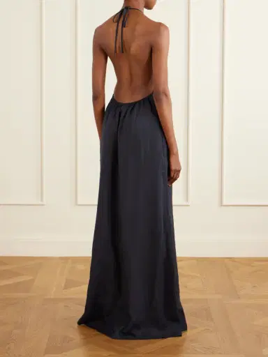 Nili Lotan Lelia Open-back Linen-voile Halterneck Maxi Dress | Thumbnail 3 Nili Lotan Lelia Open-back Linen-voile Halterneck Maxi Dress | Thumbnail 3