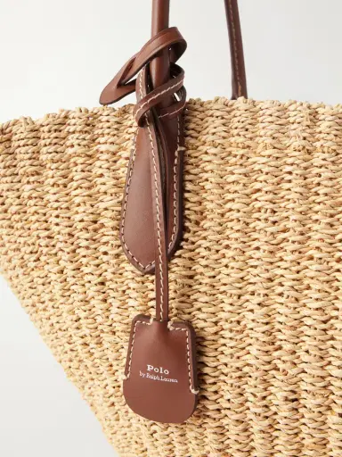 Polo Ralph Lauren Bellport Medium Leather-trimmed Raffia Tote | Thumbnail 5 Polo Ralph Lauren Bellport Medium Leather-trimmed Raffia Tote | Thumbnail 5