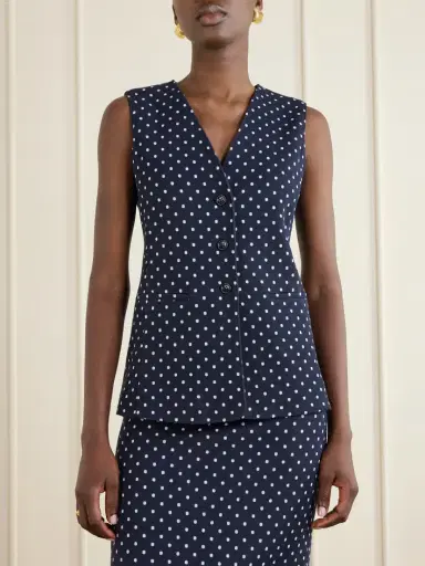 Max Mara Polka-dot Woven Waistcoat | Thumbnail 3 Max Mara Polka-dot Woven Waistcoat | Thumbnail 3