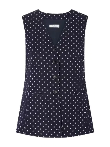 Max Mara Polka-dot Woven Waistcoat | Thumbnail 1 Max Mara Polka-dot Woven Waistcoat | Thumbnail 1
