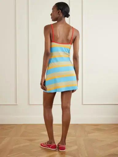 Staud +da Adolfo Vespa Striped Logo-embroidered Cotton-blend Dress | Thumbnail 3 Staud +da Adolfo Vespa Striped Logo-embroidered Cotton-blend Dress | Thumbnail 3