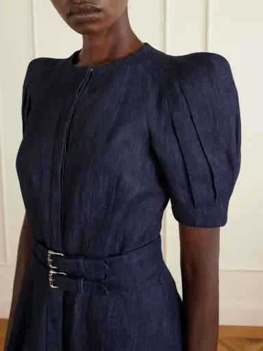 Gabriela Hearst Patricia Belted Cotton And Linen-blend Denim Midi Dress | Thumbnail 4 Gabriela Hearst Patricia Belted Cotton And Linen-blend Denim Midi Dress | Thumbnail 4