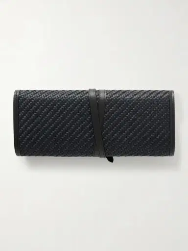 Liffner Belted Leather-trimmed Raffia Clutch | Thumbnail 4 Liffner Belted Leather-trimmed Raffia Clutch | Thumbnail 4