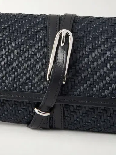 Liffner Belted Leather-trimmed Raffia Clutch | Thumbnail 5 Liffner Belted Leather-trimmed Raffia Clutch | Thumbnail 5