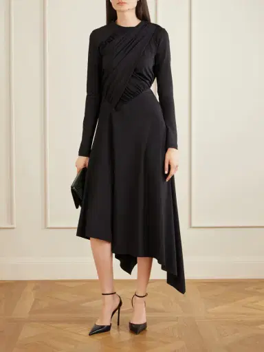 Victoria Beckham Gathered Crepe Midi Dress | Thumbnail 2 Victoria Beckham Gathered Crepe Midi Dress | Thumbnail 2