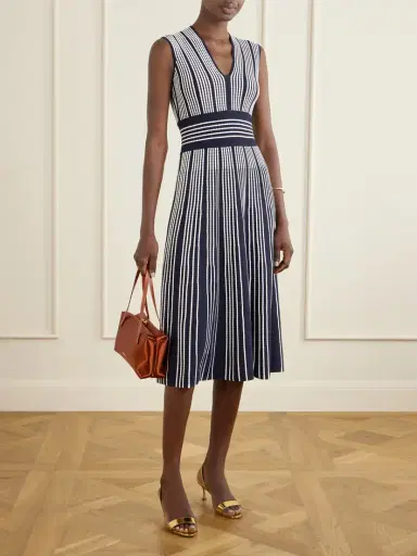 Max Mara Mainile Mxmagreste Striped Knitted Dress | Thumbnail 2 Max Mara Mainile Mxmagreste Striped Knitted Dress | Thumbnail 2