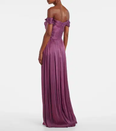 Costarellos Ruched off-shoulder gown | Thumbnail 3 Costarellos Ruched off-shoulder gown | Thumbnail 3
