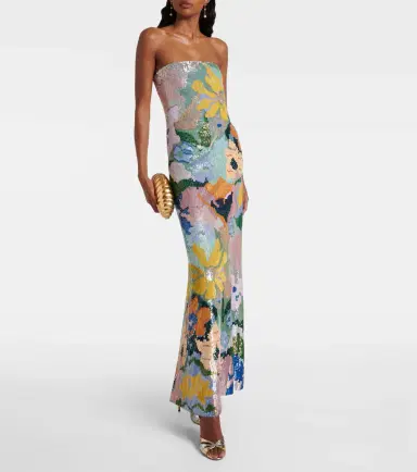 LA FUORI Floral sequined strapless gown | Thumbnail 2 LA FUORI Floral sequined strapless gown | Thumbnail 2