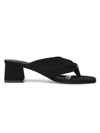 Simkhai Women's Stella 50MM Suede Sandals - Black - Size 10 | Thumbnail 1 Simkhai Women's Stella 50MM Suede Sandals - Black - Size 10 | Thumbnail 1