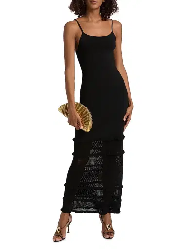 Solid & Striped Women's The Gabrielle Knit Maxi Dress - Noir | Thumbnail 2 Solid & Striped Women's The Gabrielle Knit Maxi Dress - Noir | Thumbnail 2