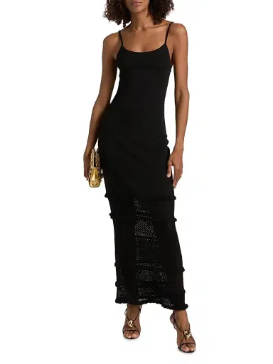 Solid & Striped Women's The Gabrielle Knit Maxi Dress - Noir | Thumbnail 3 Solid & Striped Women's The Gabrielle Knit Maxi Dress - Noir | Thumbnail 3