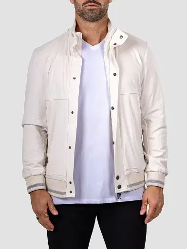 Maceoo Men's Marthyr Bomber Jacket - White | Thumbnail 2 Maceoo Men's Marthyr Bomber Jacket - White | Thumbnail 2