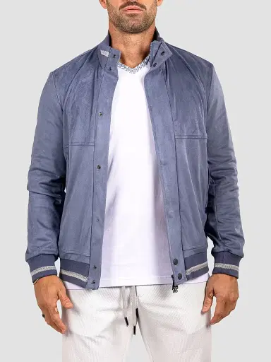 Maceoo Men's Marthyr Bomber Jacket - Blue | Thumbnail 2 Maceoo Men's Marthyr Bomber Jacket - Blue | Thumbnail 2