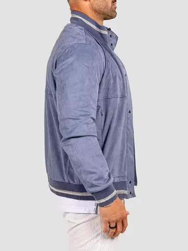 Maceoo Men's Marthyr Bomber Jacket - Blue | Thumbnail 3 Maceoo Men's Marthyr Bomber Jacket - Blue | Thumbnail 3