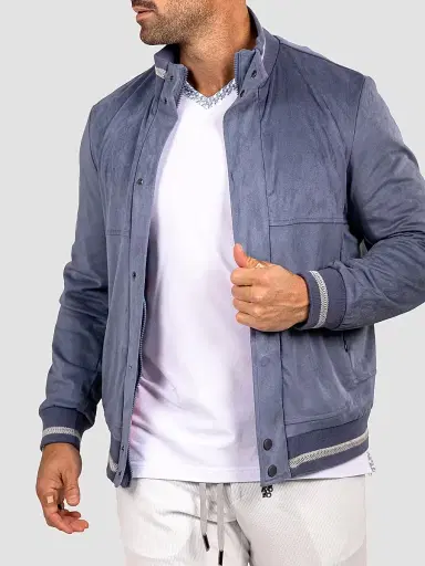 Maceoo Men's Marthyr Bomber Jacket - Blue | Thumbnail 5 Maceoo Men's Marthyr Bomber Jacket - Blue | Thumbnail 5