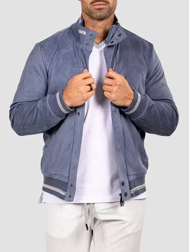 Maceoo Men's Marthyr Bomber Jacket - Blue | Thumbnail 6 Maceoo Men's Marthyr Bomber Jacket - Blue | Thumbnail 6