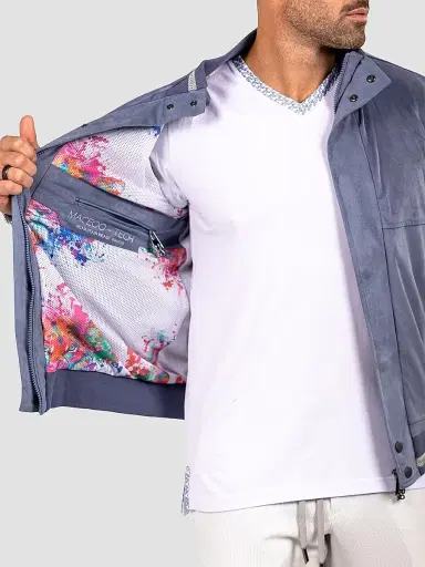 Maceoo Men's Marthyr Bomber Jacket - Blue | Thumbnail 7 Maceoo Men's Marthyr Bomber Jacket - Blue | Thumbnail 7