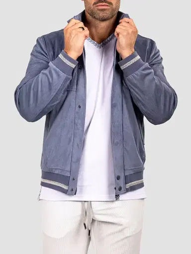 Maceoo Men's Marthyr Bomber Jacket - Blue | Thumbnail 9 Maceoo Men's Marthyr Bomber Jacket - Blue | Thumbnail 9