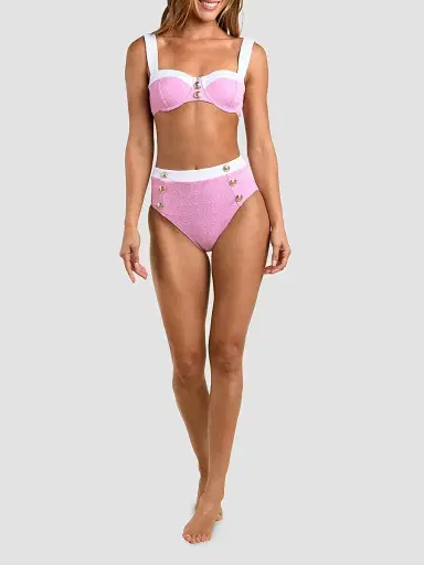L'Agence Women's Colorblock Chic Alexandria Underwire Bikini Top - Blush - Size XL | Thumbnail 2 L'Agence Women's Colorblock Chic Alexandria Underwire Bikini Top - Blush - Size XL | Thumbnail 2