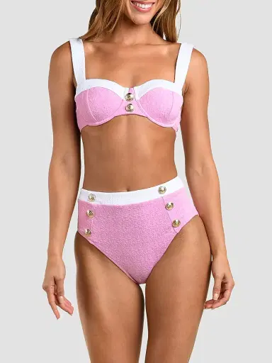 L'Agence Women's Colorblock Chic Alexandria Underwire Bikini Top - Blush - Size XL | Thumbnail 3 L'Agence Women's Colorblock Chic Alexandria Underwire Bikini Top - Blush - Size XL | Thumbnail 3