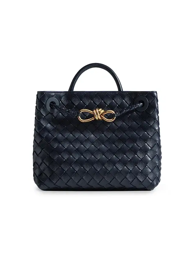 Women's Andiamo Intrecciato Leather Top-Handle Bag - Midnight Women's Andiamo Intrecciato Leather Top-Handle Bag - Midnight