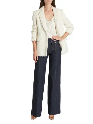Cinq à Sept Women's Khloe Boucle Blazer - Gardenia - Size 0 | Thumbnail 2 Cinq à Sept Women's Khloe Boucle Blazer - Gardenia - Size 0 | Thumbnail 2
