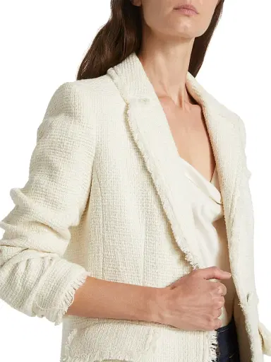 Cinq à Sept Women's Khloe Boucle Blazer - Gardenia - Size 0 | Thumbnail 6 Cinq à Sept Women's Khloe Boucle Blazer - Gardenia - Size 0 | Thumbnail 6