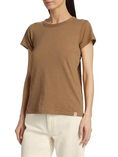 rag & bone Women's The Slub Cotton T-Shirt - Khaki | Thumbnail 4 rag & bone Women's The Slub Cotton T-Shirt - Khaki | Thumbnail 4