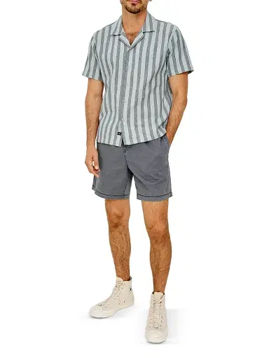 Rails Men's Fielder Striped Cotton Camp Shirt - Blue Jay Stripe | Thumbnail 2 Rails Men's Fielder Striped Cotton Camp Shirt - Blue Jay Stripe | Thumbnail 2