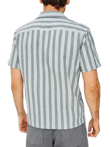 Rails Men's Fielder Striped Cotton Camp Shirt - Blue Jay Stripe | Thumbnail 5 Rails Men's Fielder Striped Cotton Camp Shirt - Blue Jay Stripe | Thumbnail 5