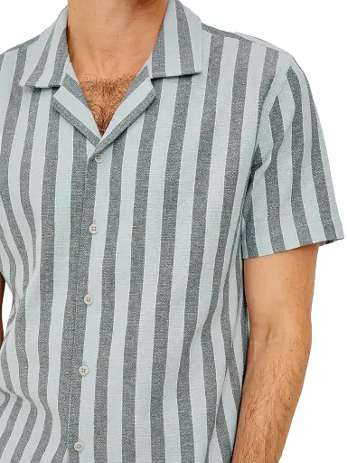 Rails Men's Fielder Striped Cotton Camp Shirt - Blue Jay Stripe | Thumbnail 6 Rails Men's Fielder Striped Cotton Camp Shirt - Blue Jay Stripe | Thumbnail 6