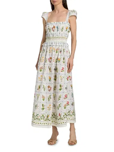 Farm Rio Women's Tropical Porcelain Maxi Dress - Off White | Thumbnail 3 Farm Rio Women's Tropical Porcelain Maxi Dress - Off White | Thumbnail 3