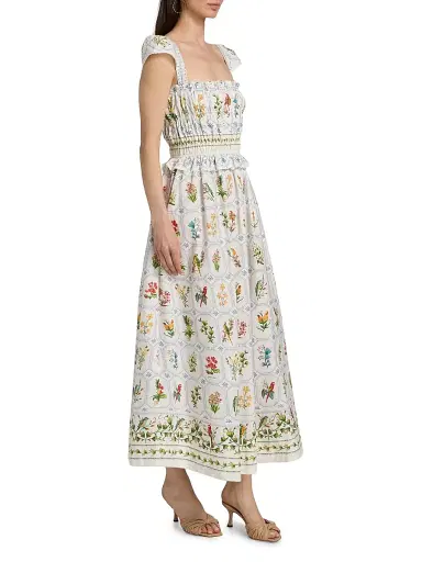 Farm Rio Women's Tropical Porcelain Maxi Dress - Off White | Thumbnail 4 Farm Rio Women's Tropical Porcelain Maxi Dress - Off White | Thumbnail 4