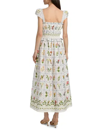 Farm Rio Women's Tropical Porcelain Maxi Dress - Off White | Thumbnail 5 Farm Rio Women's Tropical Porcelain Maxi Dress - Off White | Thumbnail 5