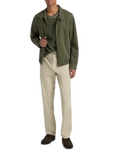 Vince Men's Cotton-Linen Bomber Jacket - Coulter Green | Thumbnail 2 Vince Men's Cotton-Linen Bomber Jacket - Coulter Green | Thumbnail 2
