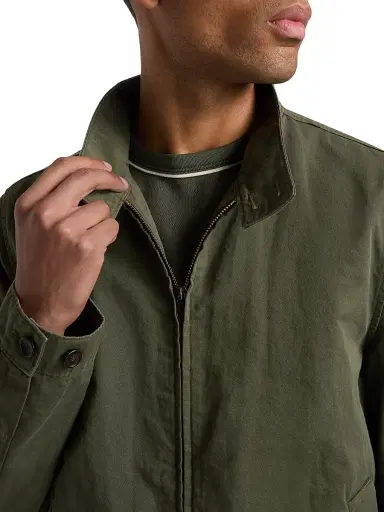 Vince Men's Cotton-Linen Bomber Jacket - Coulter Green | Thumbnail 6 Vince Men's Cotton-Linen Bomber Jacket - Coulter Green | Thumbnail 6