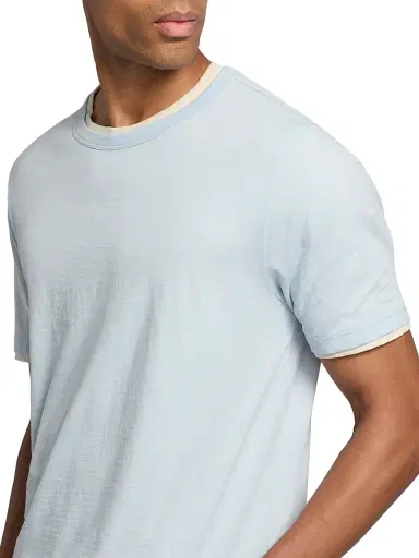 Vince Men's Fine Slub Cotton Double-Layer Crewneck T-Shirt - Playa Blue Smock - Size XXL | Thumbnail 6 Vince Men's Fine Slub Cotton Double-Layer Crewneck T-Shirt - Playa Blue Smock - Size XXL | Thumbnail 6