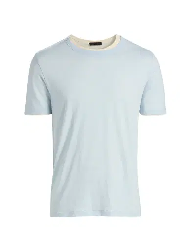 Vince Men's Fine Slub Cotton Double-Layer Crewneck T-Shirt - Playa Blue Smock - Size XXL | Thumbnail 1 Vince Men's Fine Slub Cotton Double-Layer Crewneck T-Shirt - Playa Blue Smock - Size XXL | Thumbnail 1