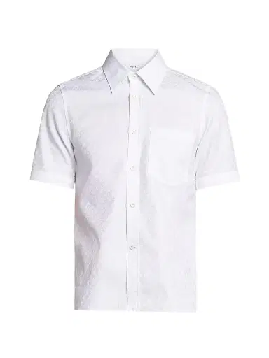 McQueen Men's Skull Jacquard Cotton Shirt - Optical White | Thumbnail 1 McQueen Men's Skull Jacquard Cotton Shirt - Optical White | Thumbnail 1