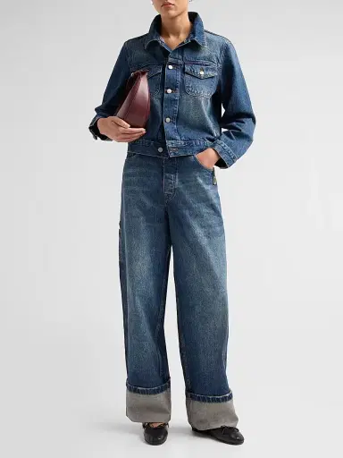 Marc Jacobs Women's Shrunken Denim Jacket - Medium Wash Indigo - Size XS | Thumbnail 2 Marc Jacobs Women's Shrunken Denim Jacket - Medium Wash Indigo - Size XS | Thumbnail 2