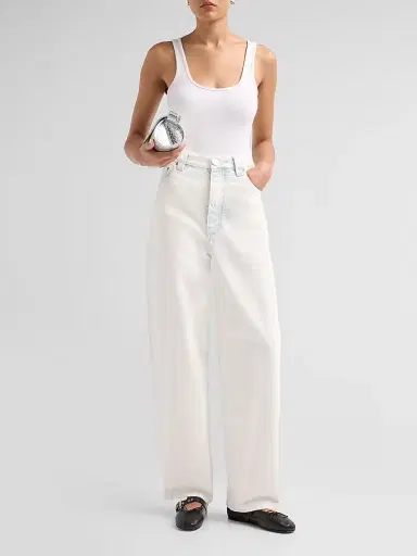 Marc Jacobs Women's Bow Bleached Denim High-Rise Jeans | Thumbnail 2 Marc Jacobs Women's Bow Bleached Denim High-Rise Jeans | Thumbnail 2