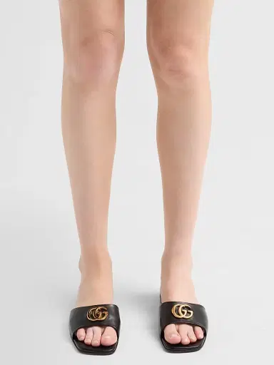 Gucci Women's Double G Leather Sandals - Nero | Thumbnail 2 Gucci Women's Double G Leather Sandals - Nero | Thumbnail 2