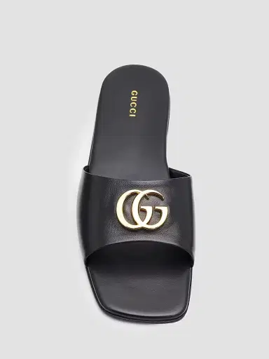 Gucci Women's Double G Leather Sandals - Nero | Thumbnail 6 Gucci Women's Double G Leather Sandals - Nero | Thumbnail 6