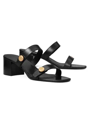 Tory Burch Women's Romy City 55MM Leather Sandals - Perfect Black - Size 9.5 | Thumbnail 2 Tory Burch Women's Romy City 55MM Leather Sandals - Perfect Black - Size 9.5 | Thumbnail 2
