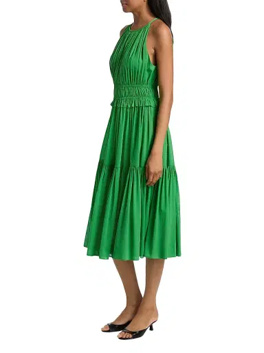 DEREK LAM 10 CROSBY Women's Sloane Shirred Cotton Midi-Dress | Thumbnail 4 DEREK LAM 10 CROSBY Women's Sloane Shirred Cotton Midi-Dress | Thumbnail 4